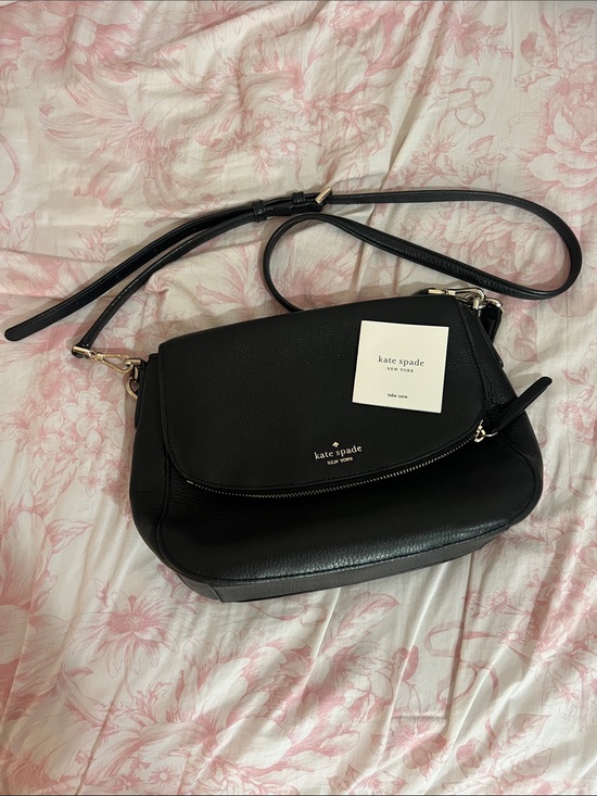 kate spade Handbags - kate spade Black Pebbled Leather Crossbody with Gold Hardware